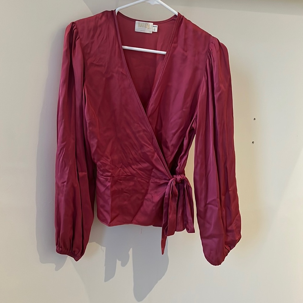 Red wrap top